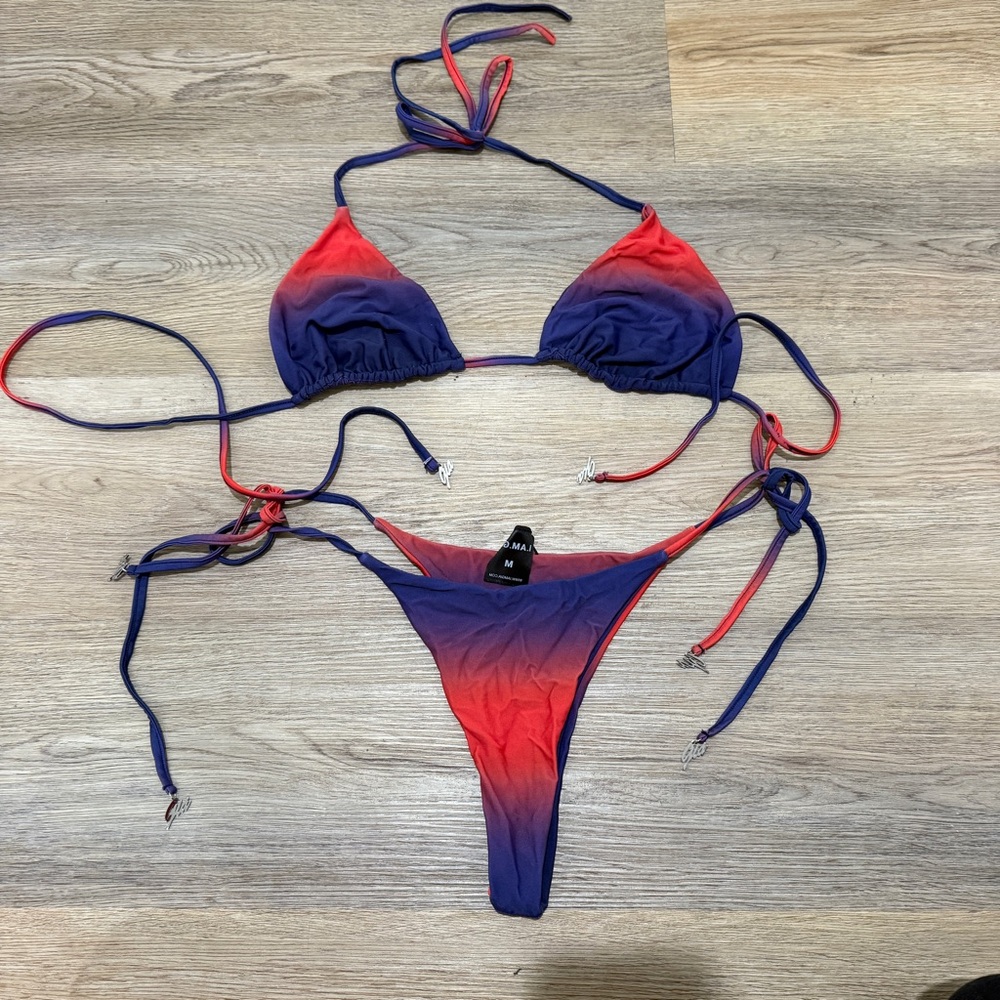 Red and Blue Ombre I.am.gia. Bikini Set